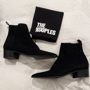 The Kooples Black Suede Chelsea Boots (NEW! MSRP $415)